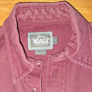 Vintage Men's Woolrich Chamois Shirt Size Mediu Black 100% Cotton Heavyweight